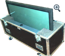 flight case con tv plasma